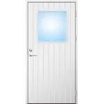 Förrådsdörr 18 graders HDF tät stående spårning med glas