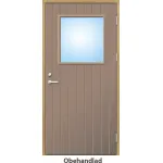 Förrådsdörr 18 graders HDF tät stående spårning med glas