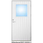 Förrådsdörr 18 graders HDF tät stående spårning med glas