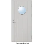 Förrådsdörr 18 graders HDF tät stående spårning med runt glas