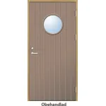 Förrådsdörr 18 graders HDF tät stående spårning med runt glas