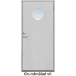 Förrådsdörr 18 graders slät med runt glas