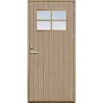 Förrådsdörr 18 graders tät stående spårning med glas och spröjs