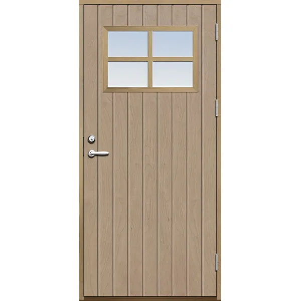 Förrådsdörr 18 graders tät stående spårning med glas och spröjs