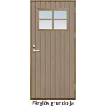 Förrådsdörr 18 graders tät stående spårning med glas och spröjs