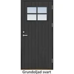 Förrådsdörr 18 graders tät stående spårning med glas och spröjs