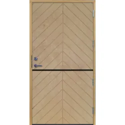 Förrådsdörr 18 graders halvdörr fiskben spårning