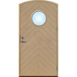 Förrådsdörr valvad fiskben runt glas