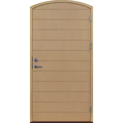 Förrådsdörr valvad liggande spårning