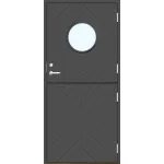 Halvytterdörr fiskben spårning runt glas