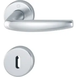 Handtag innerdörr Hoppe Atlanta Aluminium i silver nyans med nyckelskylt