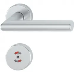 Handtag innerdörr Hoppe Amsterdam Aluminium i silver nyans med wc-vred