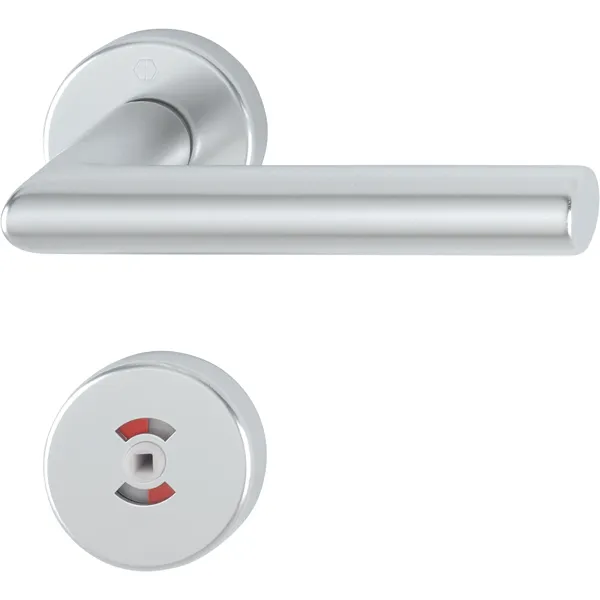 Handtag innerdörr Hoppe Amsterdam Aluminium i silver nyans med wc-vred