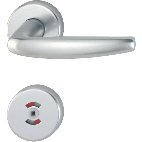 Handtag innerdörr Hoppe Atlanta Aluminium i silver nyans med wc-vred