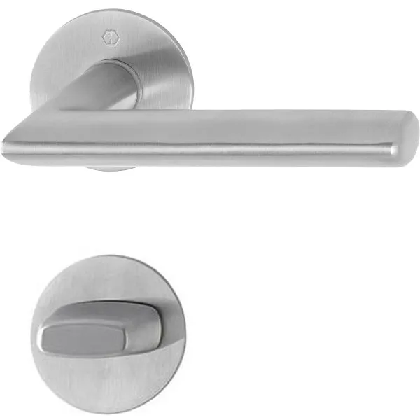 Handtag innerdörr Hoppe Stockholm F69 35-43mm med wc-vred