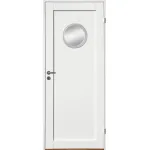 Innerdörr Contur runt glas aluminiumring