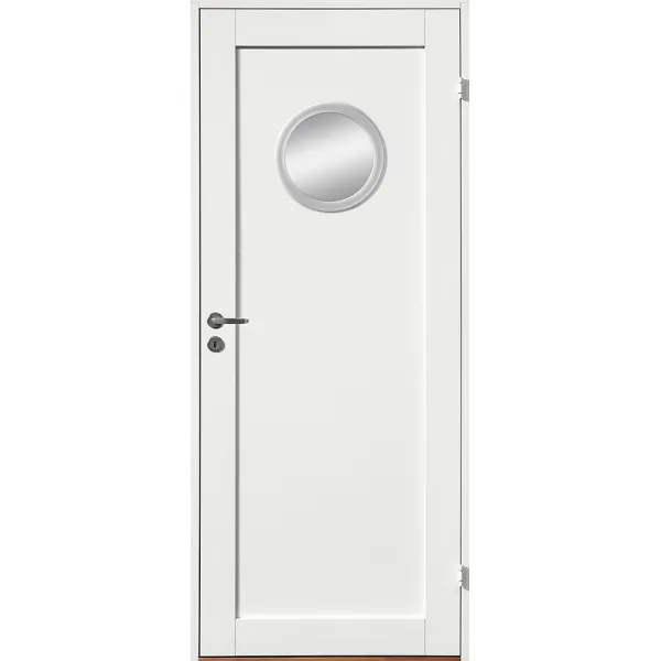 Innerdörr Contur runt glas aluminiumring