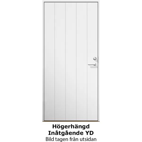 Ytterdörr Klara Inåtgående Lagervara - vit Modul 10x20 Höger