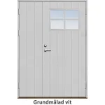 Parförrådsdörr 18 graders bred stående spårning med glas och spröjs