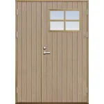 Parförrådsdörr 18 graders tät stående spårning med glas och spröjs