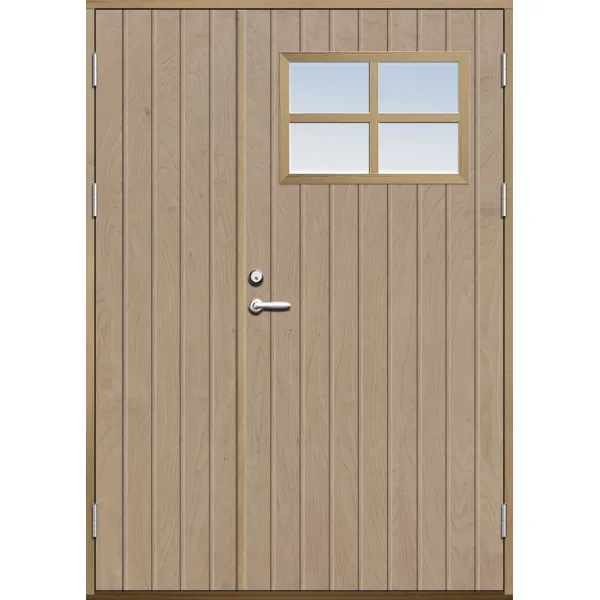 Parförrådsdörr 18 graders tät stående spårning med glas och spröjs