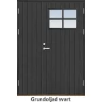 Parförrådsdörr 18 graders tät stående spårning med glas och spröjs