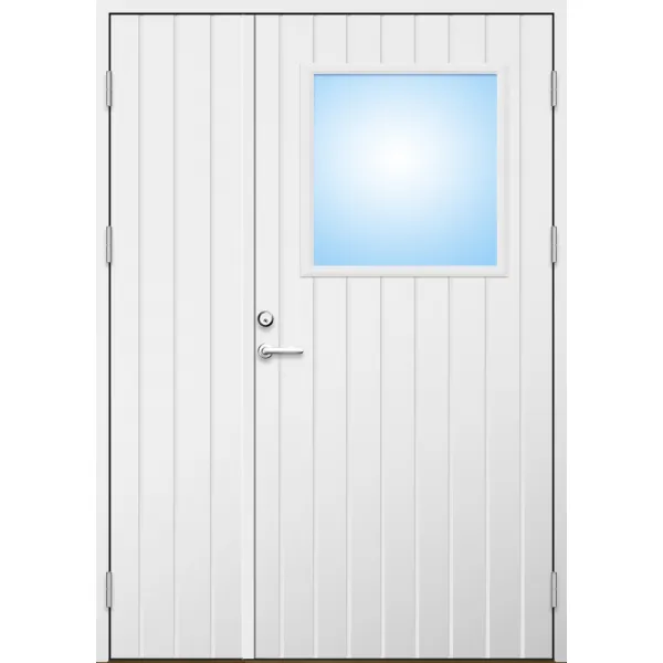 Parförrådsdörr 18 graders HDF tät stående spårning med glas