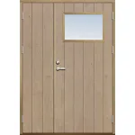 Parytterdörr 21 graders bred stående spårning med glas