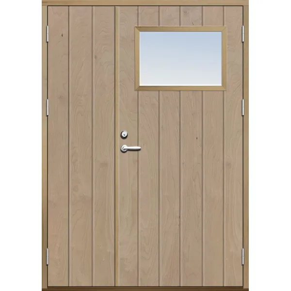 Parytterdörr 21 graders bred stående spårning med glas