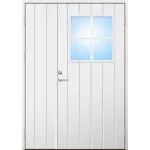 Parytterdörr 21 graders HDF bred stående spårning med glas och spröjs