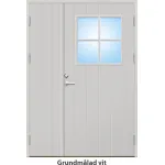 Parytterdörr 21 graders HDF bred stående spårning med glas och spröjs