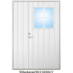 Parytterdörr 21 graders HDF bred stående spårning med glas och spröjs