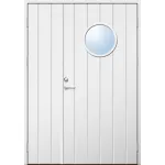 Parytterdörr 21 graders HDF bred stående spårning med runt glas