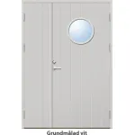 Parytterdörr 21 graders HDF bred stående spårning med runt glas