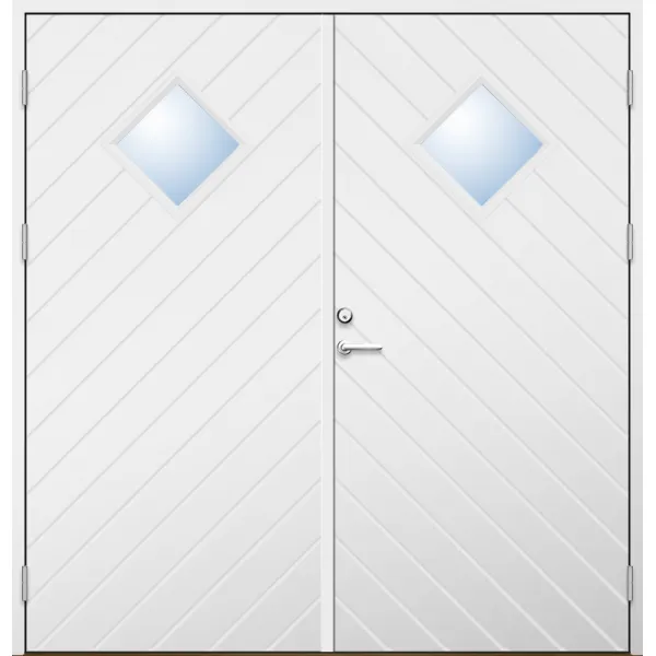 Parytterdörr 21 graders HDF fiskben spårning ruter ess glas