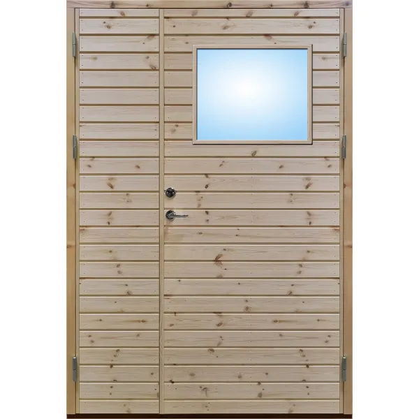 Parytterdörr liggande panel med glas