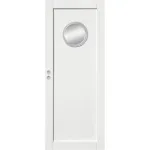 Skjutdörr Contur runt glas aluminiumring