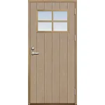 Ytterdörr 21 graders bred stående spårning med glas och spröjs