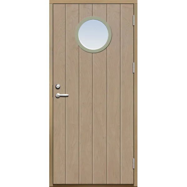 Ytterdörr 21 graders bred stående spårning med runt glas