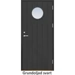 Ytterdörr 21 graders bred stående spårning med runt glas