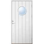 Ytterdörr 21 graders HDF bred stående spårning med runt glas