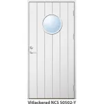 Ytterdörr 21 graders HDF bred stående spårning med runt glas