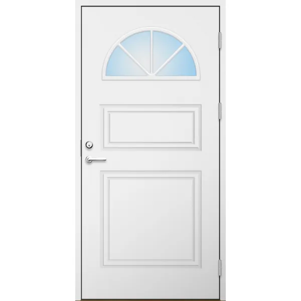 Ytterdörr 21 graders HDF halvmånefönster