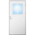 Ytterdörr 21 graders HDF slät med glas och spröjs