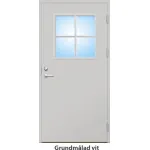 Ytterdörr 21 graders HDF slät med glas och spröjs