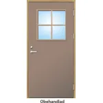 Ytterdörr 21 graders HDF slät med glas och spröjs