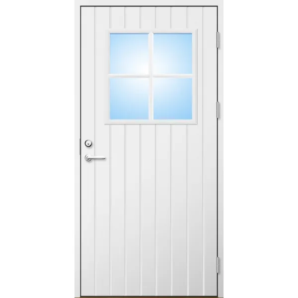 Ytterdörr 21 graders HDF tät stående spårning med glas och spröjs