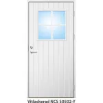 Ytterdörr 21 graders HDF tät stående spårning med glas och spröjs