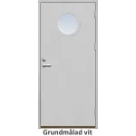 Ytterdörr 21 graders slät med runt glas