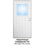 Ytterdörr 21 graders HDF bred stående spårning med glas och spröjs inåtgående